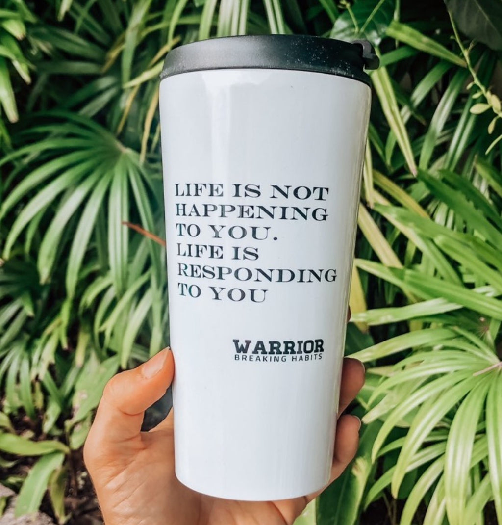 ThisWear Inspirational Travel Mug for Women Wonderful Life Quote Bread Salt  Wine 20oz Stainless Steel Insulated Travel Mug with Lid